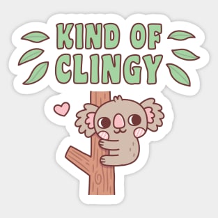 Cute Koala On Tree Kind Of Clingy Funny Sticker